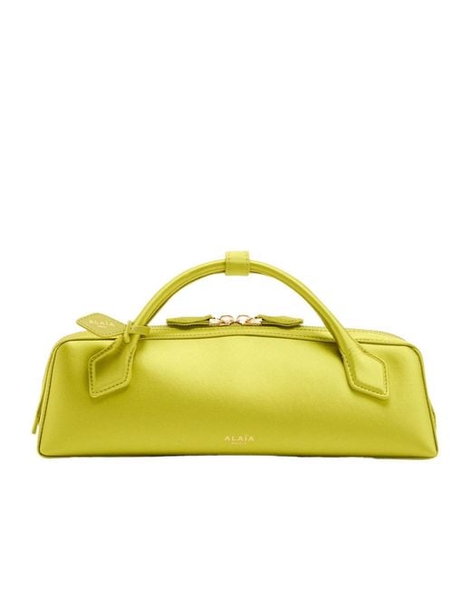 Alaïa Yellow Satin Clutch