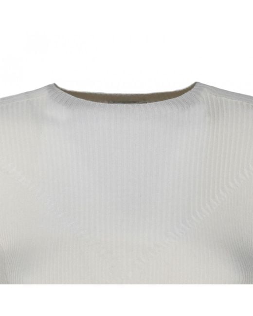 Lanvin White Ribbed Crewneck Jumper