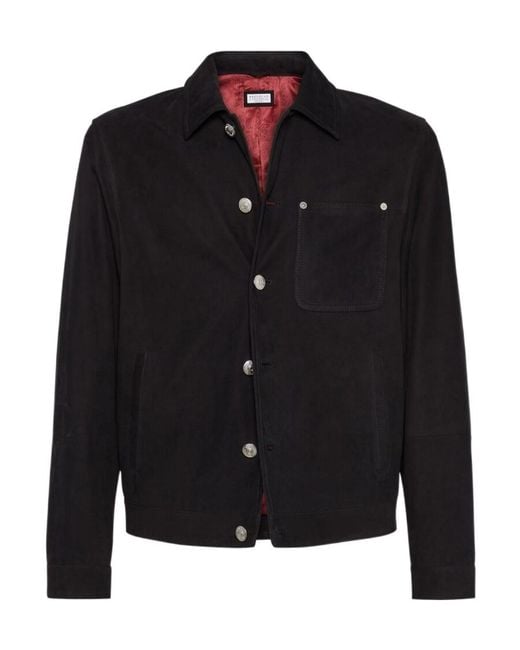 Brunello Cucinelli Black Outerwear Shirt-Style Jacket for men