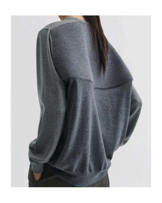 Phoebe Philo Gray Wool V-Neck Sweater