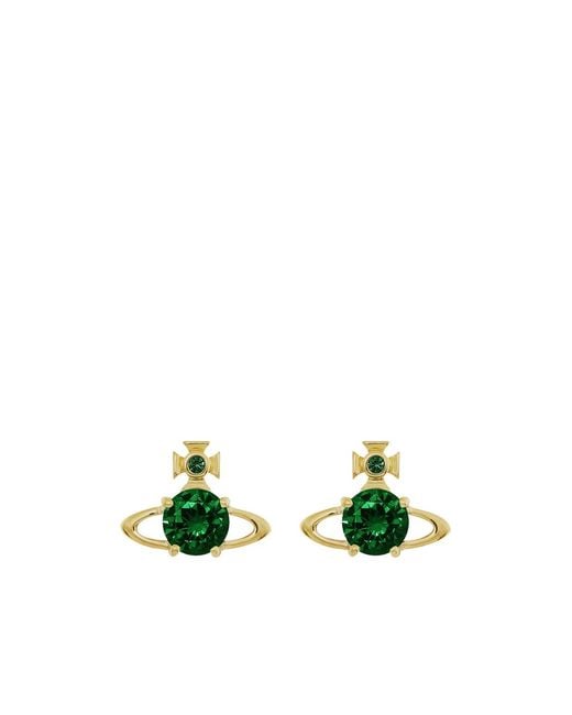 Vivienne Westwood Green Reina Crystal-Embellished Orb Stud Earrings