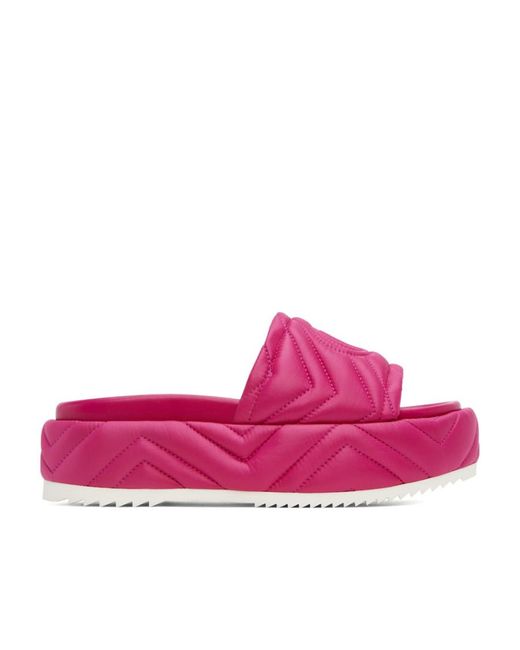 Gucci Pink Thick-Soled Slippers