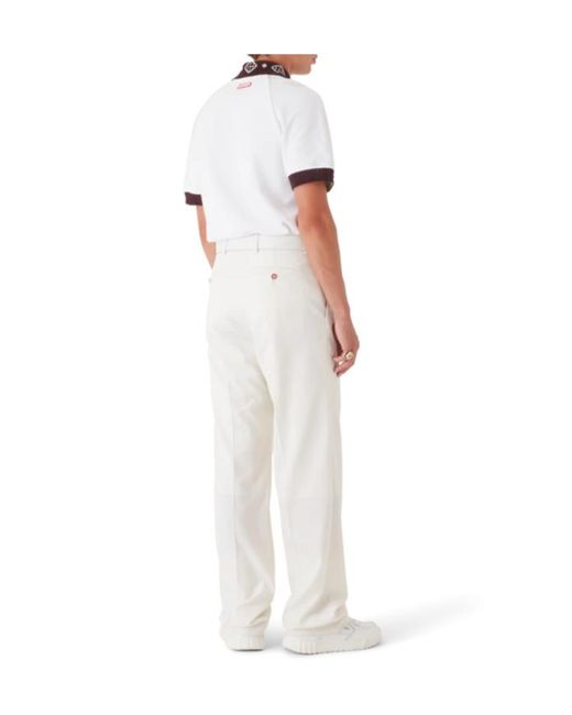 Casablanca White Logo Short-Sleeved Polo Shirt for men