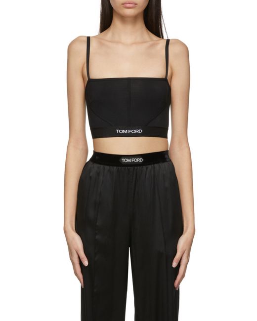 Tom Ford Black Logo Waistband Bra