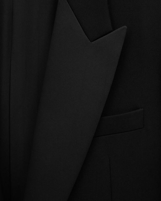 Saint Laurent Black Single-Breasted Tuxedo Blazer for men