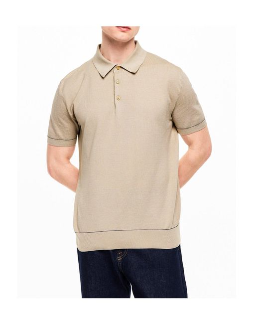 Brioni Natural Short Sleeve Polo Shirt for men
