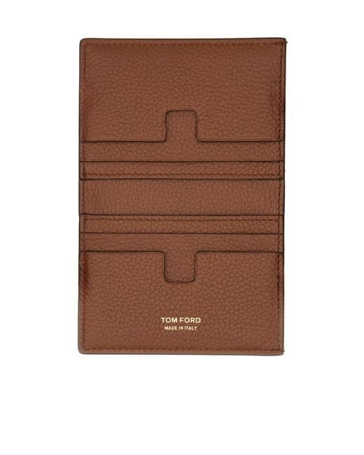 Tom Ford Brown Folded Cardholder for men