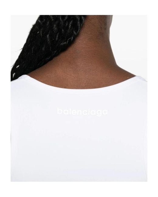 Balenciaga White Logo Detailed Sports Bra