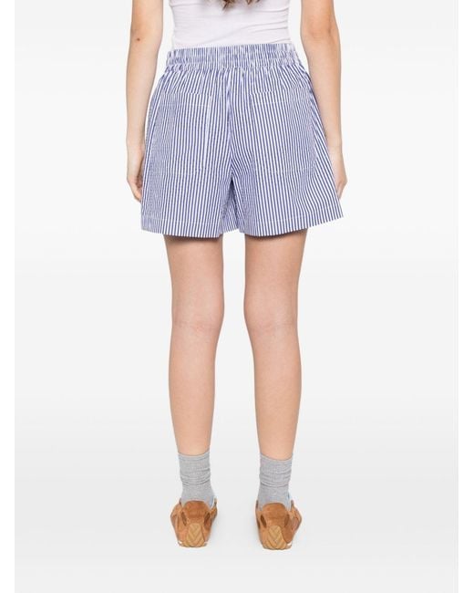 P.A.R.O.S.H. Blue Striped Drawstring Shorts