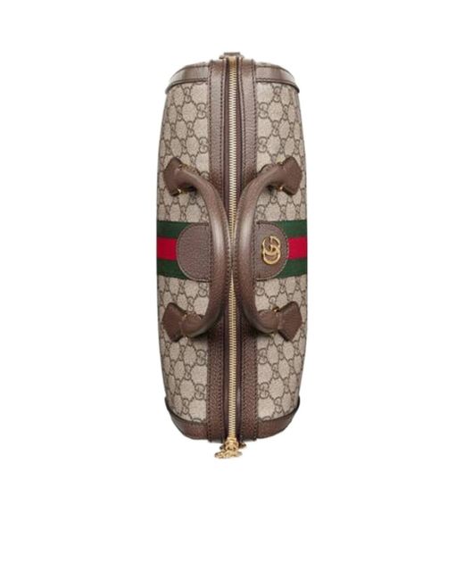 Gucci Brown Ophidia Gg Medium Top Handle Bag