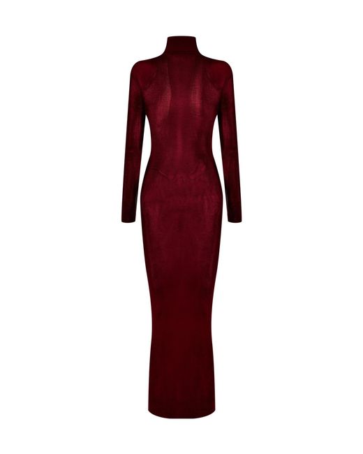 Self-Portrait Red Knitted Long Dress