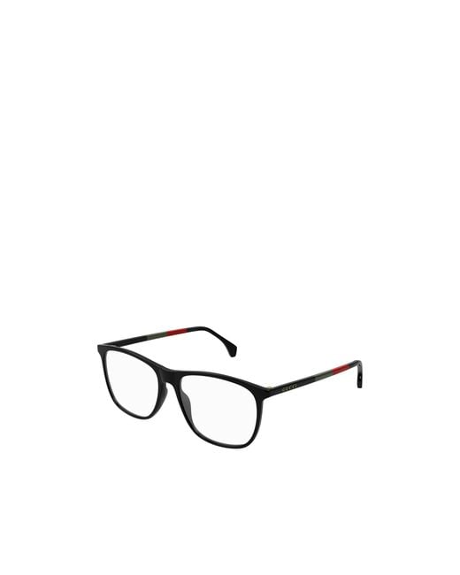 Gucci Metallic Eyewear Rectangular Frame Glasses for men