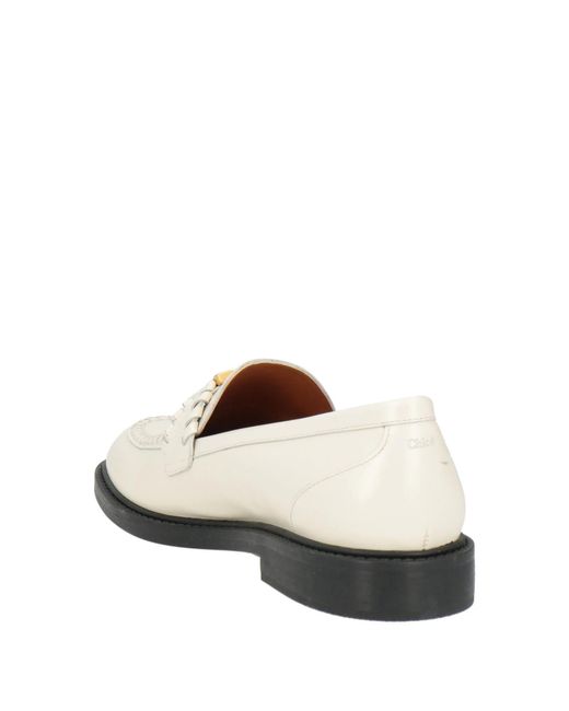 Chloé White Round Toe Loafers