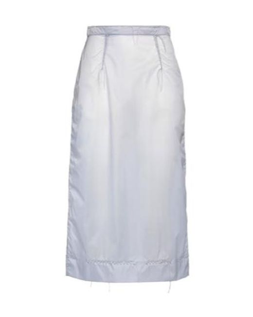 Maison Margiela White Solid-Color Unlined Skirt