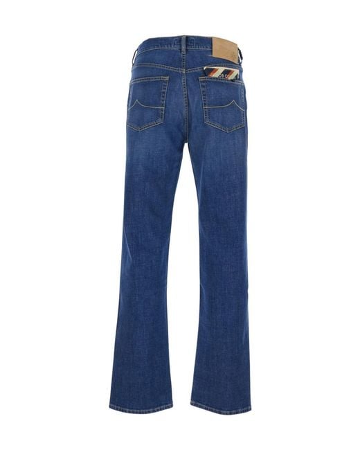 Jacob Cohen Blue Edo Logo Patch Jeans for men
