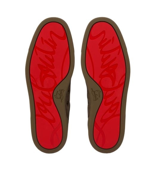 Christian Louboutin Brown Lace-Up Flat Sneakers for men