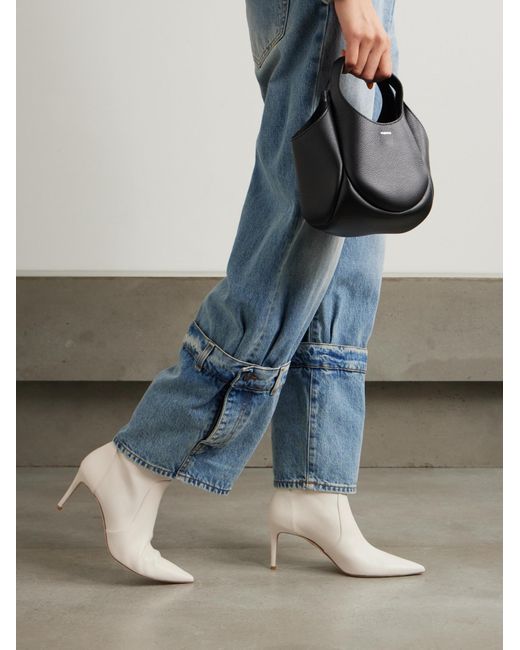 Stuart Weitzman White Stretch High Heel Ankle Boots