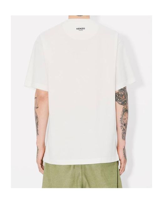 KENZO White Pop-Embroidered T-Shirt for men