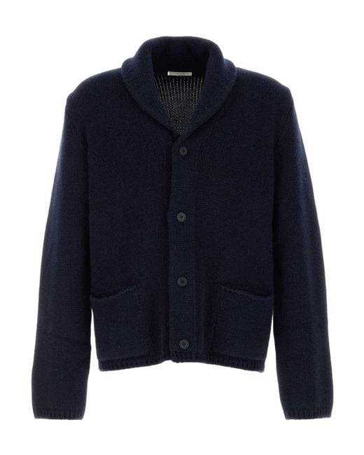 The Row Blue Long-Sleeve Knit Cardigan for men