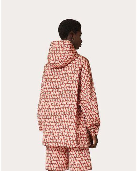 Valentino Red Toile Iconographe Long-Sleeved Hooded Jacket for men