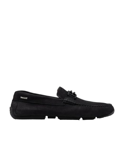 Bally Black Logo Loafers for men