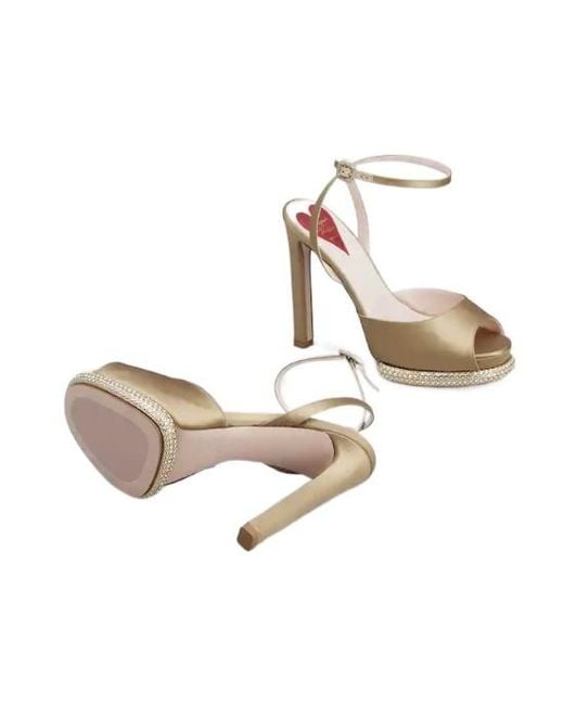 Roger Vivier Metallic Viv' Choc Platform Sandals