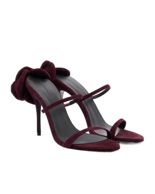 Magda Butrym Blue Floral-Appliqué Suede Mules