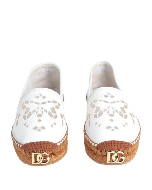 Dolce & Gabbana White Solid Color Espadrilles