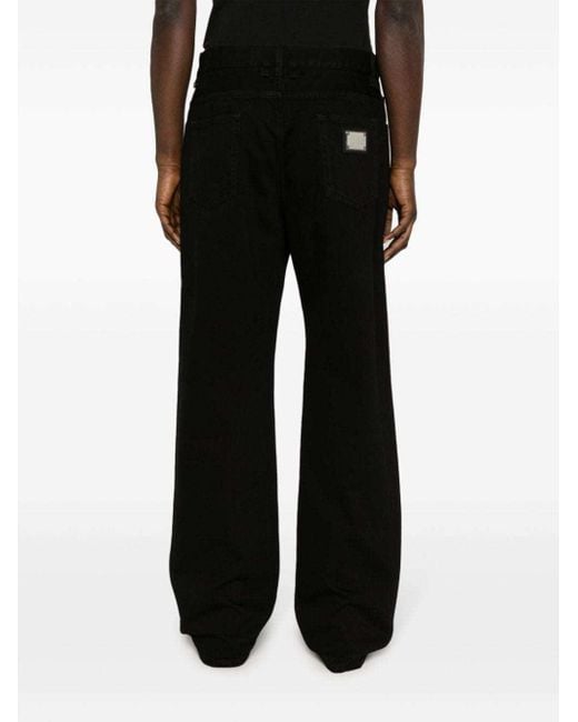 Dolce & Gabbana Black High-Rise Regular Fit Jeans for men
