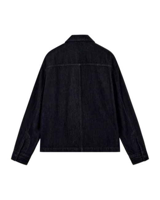 Emporio Armani Blue Denim Jacket With Flocked Lettering Signature Capsule for men