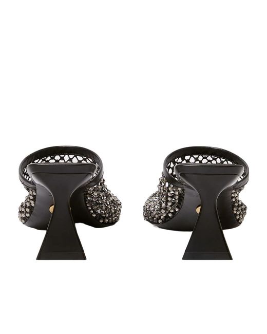 Stella McCartney Black Crystal Mesh Mules
