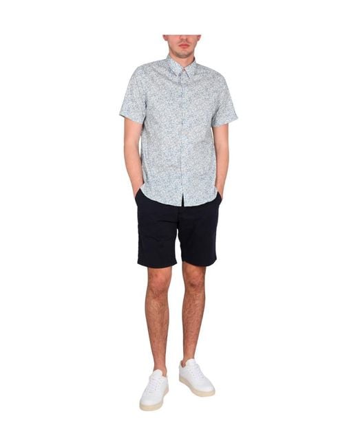 Paul Smith Gray Ps Paul Smith Graphic Printed Curved Hem Shirt for men