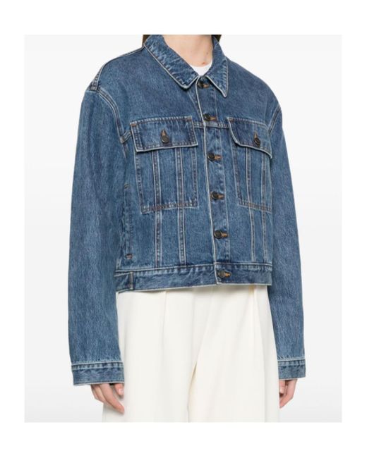 Khaite Blue Saunder Buttoned Denim Jacket