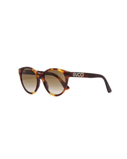 Gucci Metallic Cat Eye Frame Sunglasses