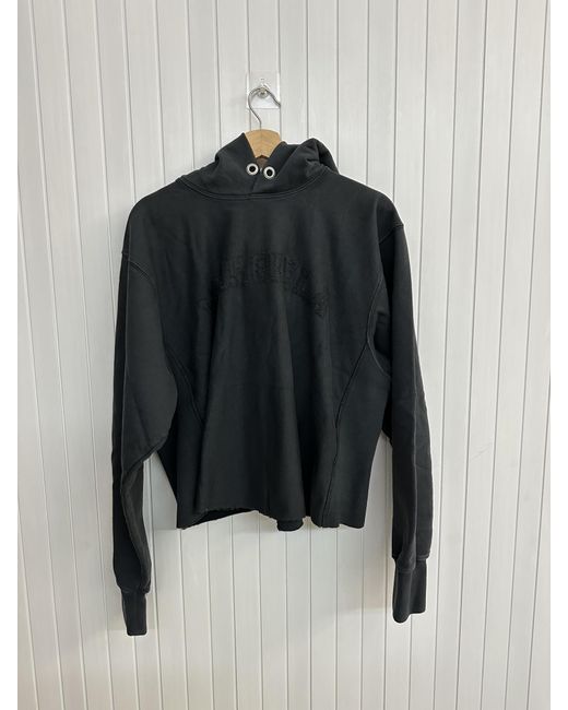 Maison Margiela Black Logo Fleece Hoodie for men