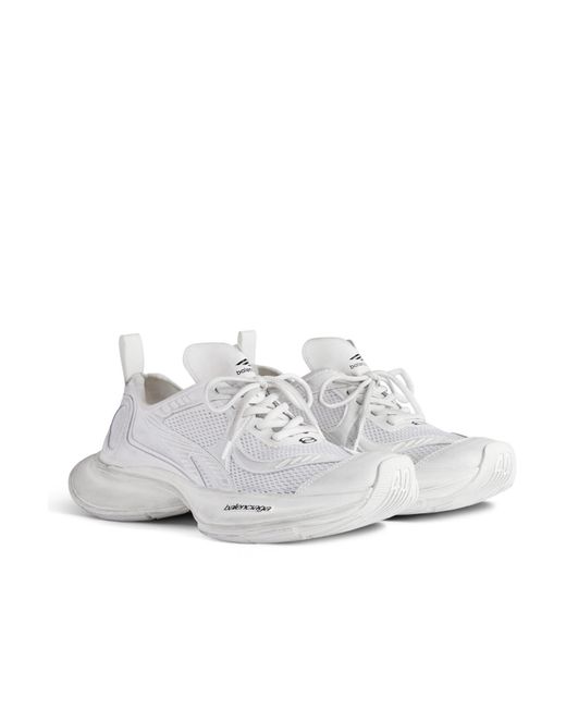 Balenciaga White Circuit Lace-Up Sneakers