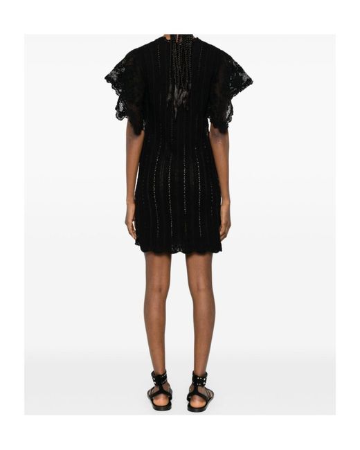 Twinset Black Lace Mini Knitted Dress