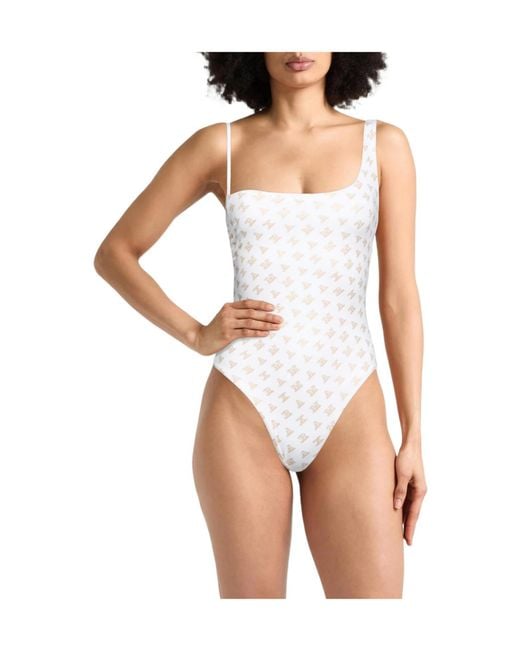 Max Mara White Solid Color One-Piece Swimsuits