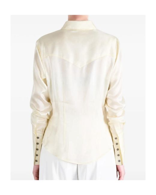 Enfants Riches Deprimes Natural Western-Style Silk Shirt