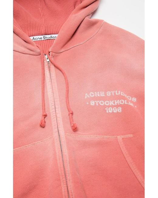 Acne Pink Sprayed Zip Hoodie for men