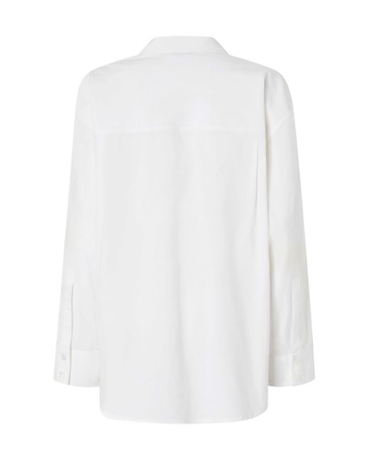 Pinko White Capirai Embellished V-Neck Shirt