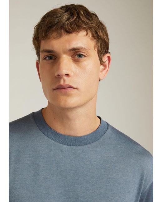 Loro Piana Blue Logo T-Shirt for men