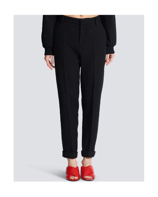 Balmain Black High-Rise Tapered Trousers