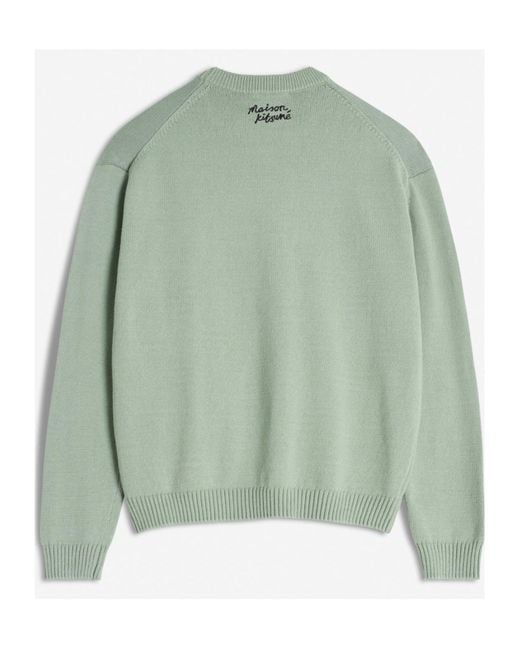 Maison Kitsuné Green Dressed Fox Intarsia Jumper for men
