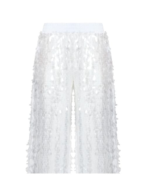 Norma Kamali White Wide Trousers