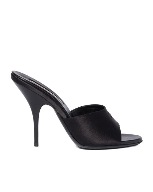 Miu Miu Black Round-Toe High-Heeled Sandals
