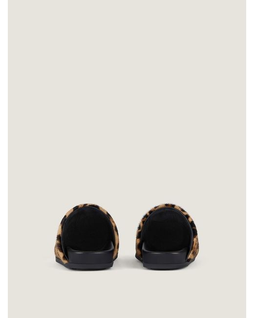 Givenchy Brown Leopard Printed Label Flat Mules