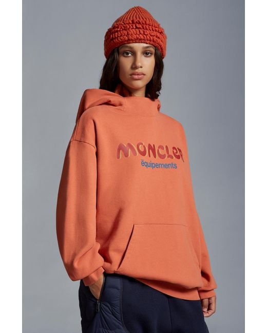 Moncler Orange Logo Hoodie for men