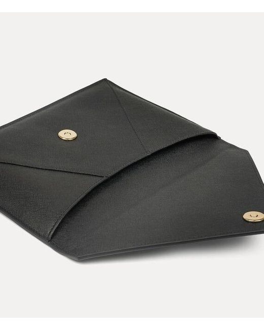 Vivienne Westwood Black Saffiano Plain Cloth Envelope Clutch