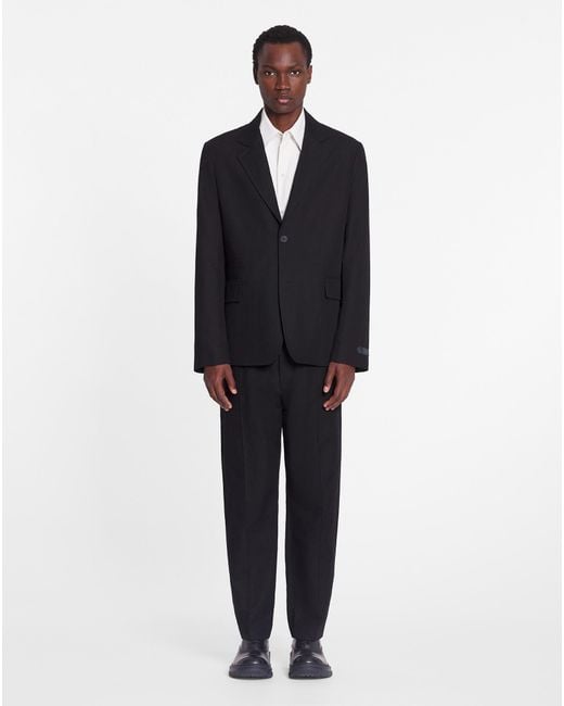 Lanvin Black Notched-Lapels Single-Breasted Blazer for men